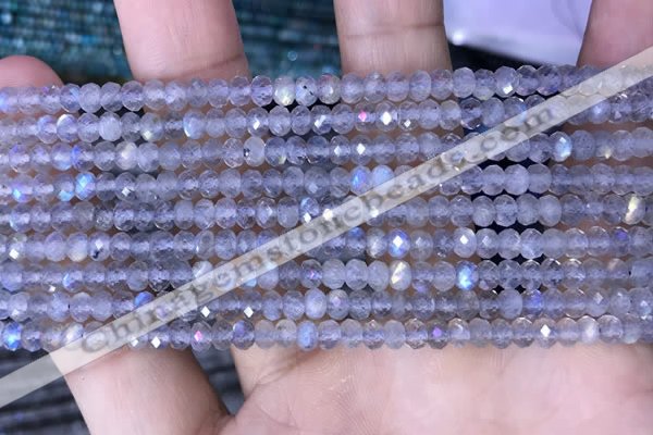 CRB3144 15.5 inches 2.5*4mm faceted rondelle tiny labradorite beads