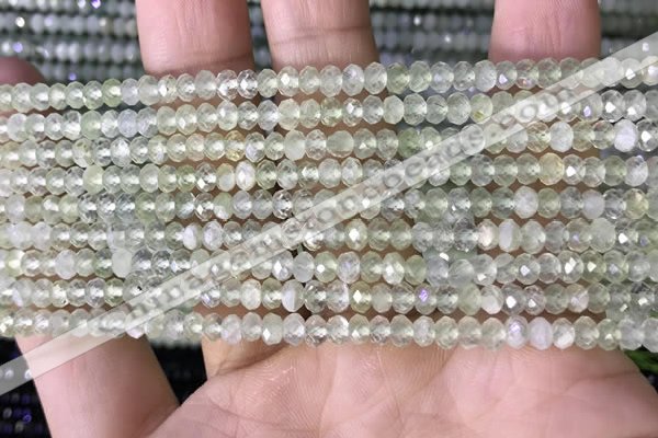 CRB3150 15.5 inches 2.5*4mm faceted rondelle tiny prehnite beads