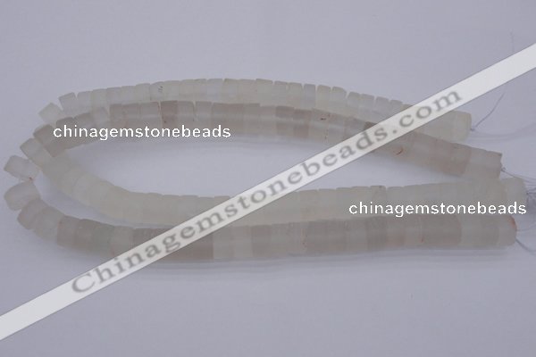 CRB316 15.5 inches 8*12mm tyre white crystal gemstone beads