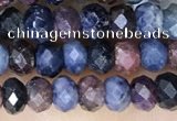 CRB3161 15.5 inches 2.5*4mm faceted rondelle tiny ruby & sapphire beads