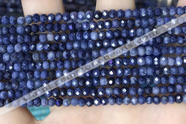 CRB3162 15.5 inches 2.5*4mm faceted rondelle tiny sapphire beads