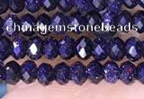 CRB3164 15.5 inches 2.5*4mm faceted rondelle tiny blue goldstone beads