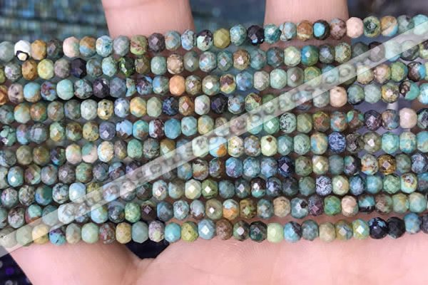 CRB3168 15.5 inches 2.5*4mm faceted rondelle tiny turquoise beads