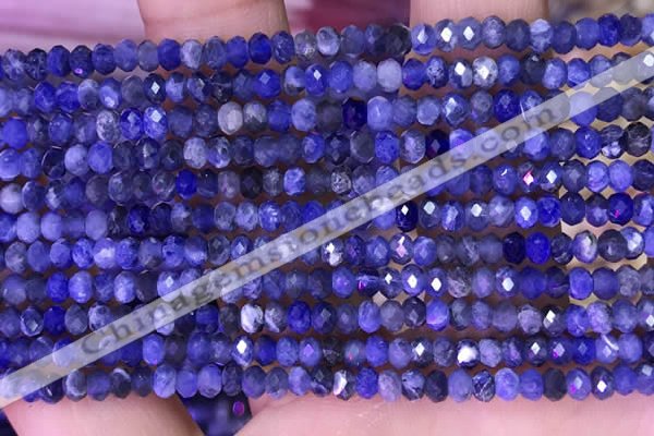 CRB3176 15.5 inches 2.5*4mm faceted rondelle tiny sodalite beads