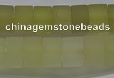 CRB319 15.5 inches 8*12mm tyre matte lemon quartz gemstone beads