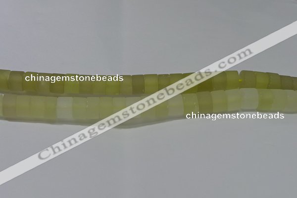 CRB319 15.5 inches 8*12mm tyre matte lemon quartz gemstone beads