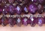 CRB3190 15.5 inches 4*6mm faceted rondelle tiny red garnet beads