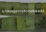 CRB320 15.5 inches 8*12mm tyre matte green rutilated quartz beads