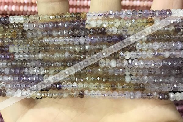 CRB3200 15.5 inches 2*3.5mm faceted rondelle mixed quartz beads