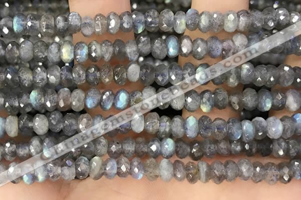 CRB3212 15.5 inches 3.5*6mm faceted rondelle labradorite beads