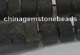 CRB323 15.5 inches 8*12mm tyre matte smoky quartz gemstone beads