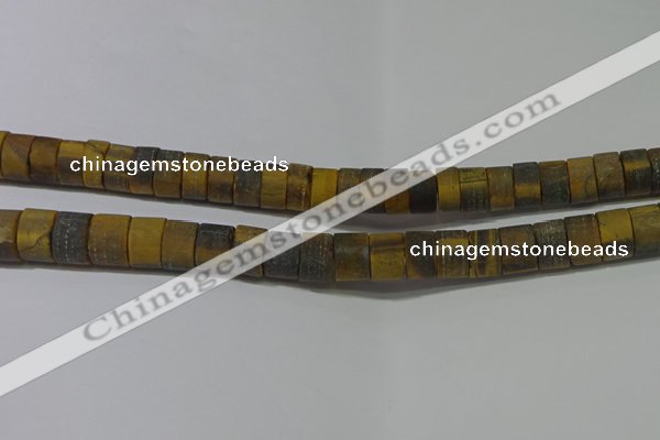 CRB326 15.5 inches 8*12mm tyre matte yellow tiger eye beads