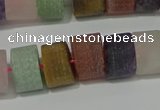 CRB328 15.5 inches 8*12mm tyre matte mixed gemstone beads