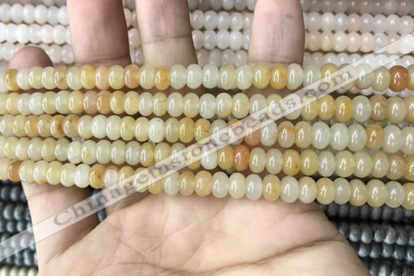 CRB4038 15.5 inches 4*6mm rondelle yellow jade beads wholesale