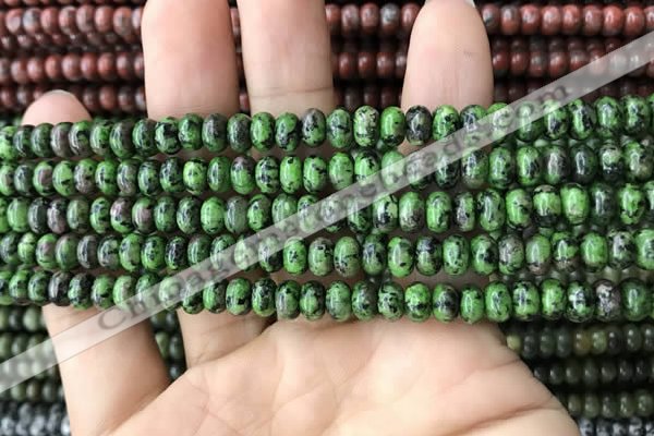 CRB4042 15.5 inches 4*6mm rondelle imitation ruby zoisite beads