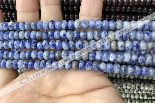 CRB4046 15.5 inches 4*6mm rondelle blue spot stone beads