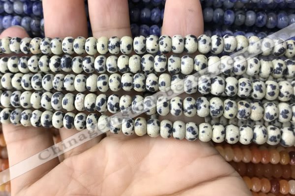 CRB4049 15.5 inches 4*6mm rondelle dalmatian jasper beads wholesale