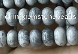 CRB4052 15.5 inches 4*6mm rondelle grey picture jasper beads wholesale