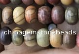 CRB4053 15.5 inches 4*6mm rondelle picasso jasper beads wholesale