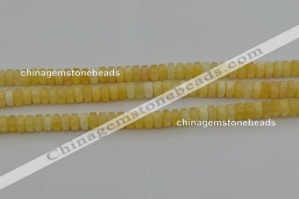 CRB410 15.5 inches 5*8mm rondelle yellow jade beads wholesale