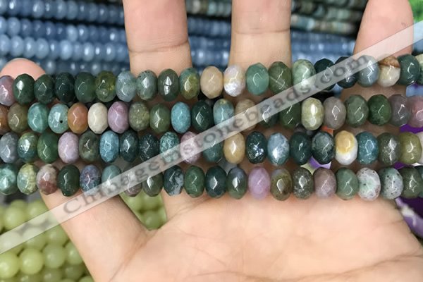 CRB4120 15.5 inches 5*8mm faceted rondelle Indian agate beads