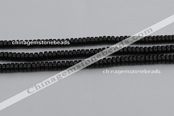 CRB418 15.5 inches 5*8mm rondelle black agate beads wholesale