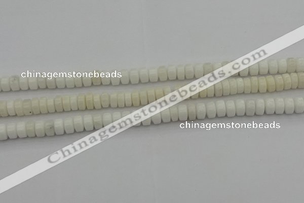 CRB423 15.5 inches 5*8mm rondelle white porcelain beads wholesale