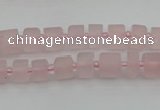 CRB450 15.5 inche 5*8mm tyre matte rose quartz gemstone beads