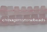 CRB451 15.5 inche 6*10mm tyre matte rose quartz gemstone beads