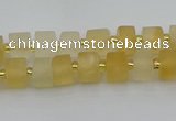 CRB453 15.5 inche 5*8mm tyre matte citrine gemstone beads