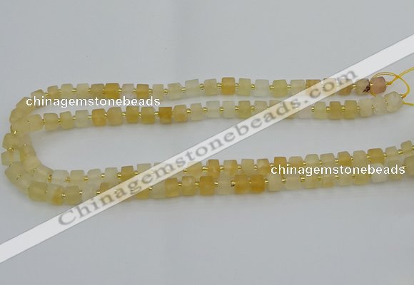 CRB453 15.5 inche 5*8mm tyre matte citrine gemstone beads