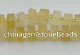 CRB454 15.5 inche 6*10mm tyre matte citrine gemstone beads