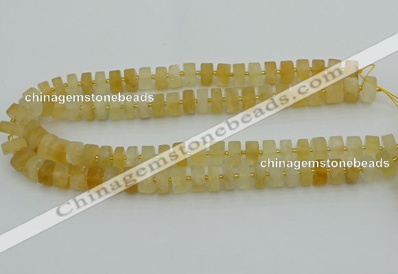 CRB455 15.5 inche 8*12mm tyre matte citrine gemstone beads