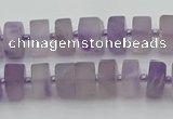 CRB456 15.5 inche 5*8mm tyre matte amethyst gemstone beads