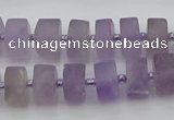 CRB458 15.5 inche 8*12mm tyre matte amethyst gemstone beads