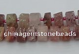 CRB460 15.5 inche 6*10mm tyre matte strawberry quartz gemstone beads