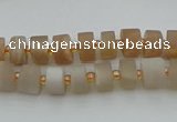 CRB462 15.5 inche 5*8mm tyre matte moonstone gemstone beads