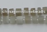 CRB465 15.5 inche 5*8mm tyre matte grey moonstone gemstone beads