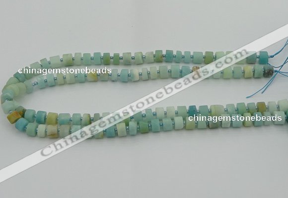 CRB468 15.5 inche 5*8mm tyre matte amazonite gemstone beads