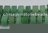 CRB474 15.5 inches 7*12mm tyre green aventurine beads wholesale