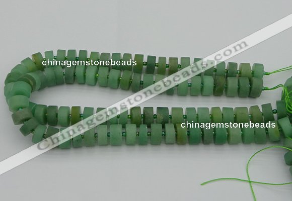 CRB475 15.5 inches 8*14mm tyre green aventurine beads wholesale