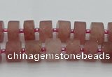 CRB477 15.5 inches 5*8mm tyre strawberry quartz beads wholesale