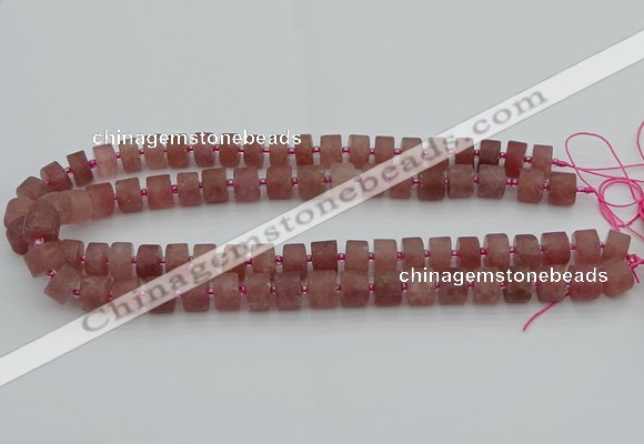 CRB477 15.5 inches 5*8mm tyre strawberry quartz beads wholesale