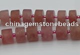 CRB478 15.5 inches 6*10mm tyre strawberry quartz beads wholesale