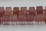 CRB479 15.5 inches 7*12mm tyre strawberry quartz beads wholesale