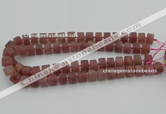 CRB480 15.5 inches 8*14mm tyre strawberry quartz beads wholesale