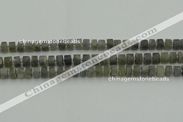 CRB483 15.5 inches 6*10mm tyre labradorite gemstone beads