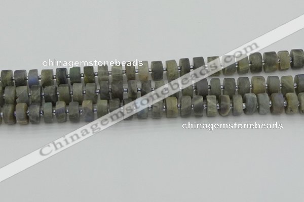 CRB484 15.5 inches 7*12mm tyre labradorite gemstone beads