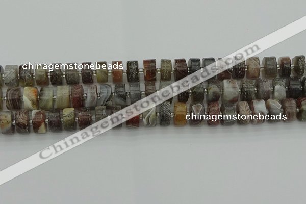 CRB489 15.5 inches 6*12mm tyre matte botswana agate beads wholesale