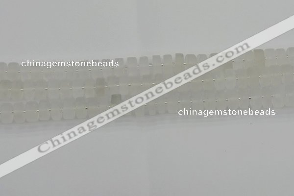 CRB500 15.5 inches 6*10mm tyre matte white crystal beads wholesale